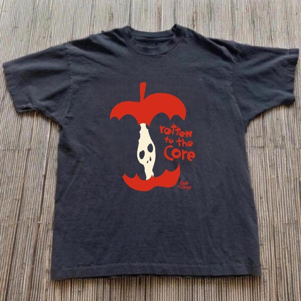 Black T-Shirt, Rotten To The Core Black Cotton Tee